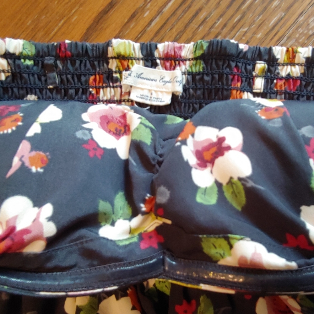 American Eagle Strapless Floral Flowy Corset Dress - Picture 7 of 8